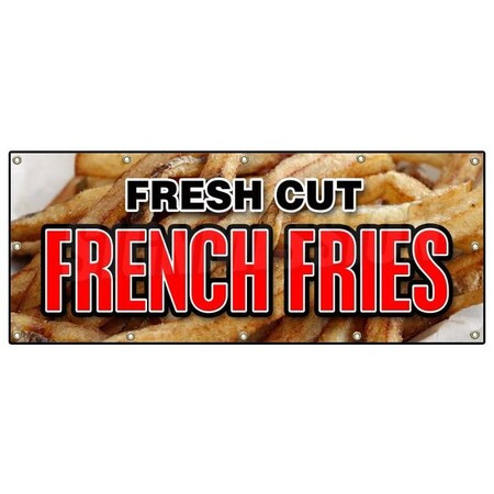 Signmission FRESH CUT FRENCH FRIES BANNER SIGN frys crispy potato made chips steak B-120 Fresh Cut French Fries